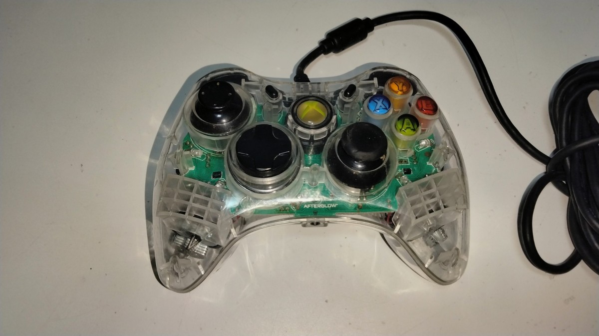 AFTERGLOW for Xbox 360 PL-3702 コントローラー Xbox 360 Afterglow Clear Controller PL-3702, Glows Blue, Tested | eBay