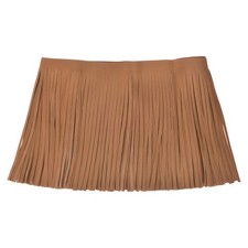 2 Yards 10 Inch Faux PU Leather Fringe Trim Tassel Fringe for Sewing Brown