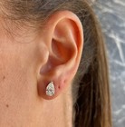 4TCW Pear Lab Grown Diamond Stud Earrings For Wedding Day 14k White Gold #293 — photo 10