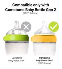 2 Pack Comotomo Silicone Replacement Nipples for Baby Bottle Gen 2 '26 MEDIUM 3 