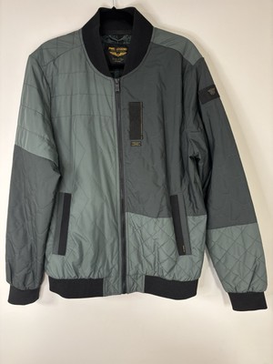 PME Legend Quilted Bomber Jacket Lightweight Full Zip Gray Size L