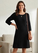 Ann Taylor Cashmere Angora Sweater Dress Small Women’s Black Old Money Classic