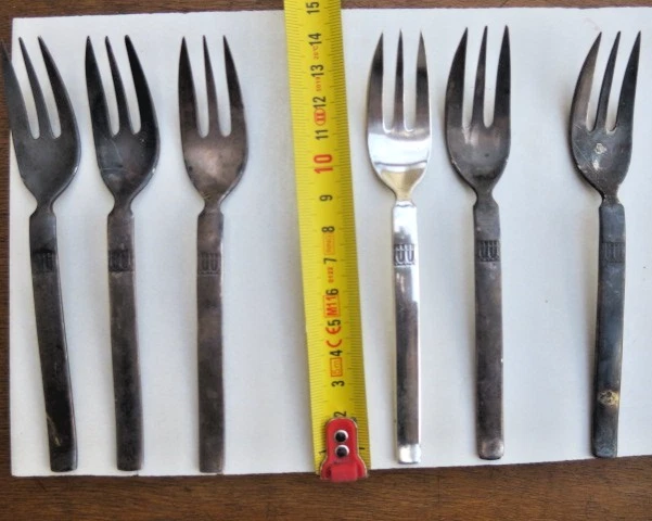 Posate - Forchette - Forchettine Per  dessert vintage +/- argento - Immagine 2 di 4