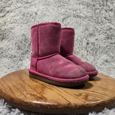 Koolaburra by Ugg Toddler Kid Sz 10 Sherpa Lined Pink Suede Winter Slip On Boots
