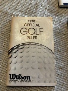 1978 Wilson Rules Of Golf Booklet