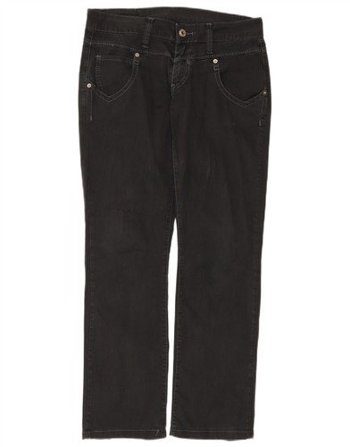 Replay, REPLAY Womens Straight Casual Trousers W32 L30 Black Cotton BC12