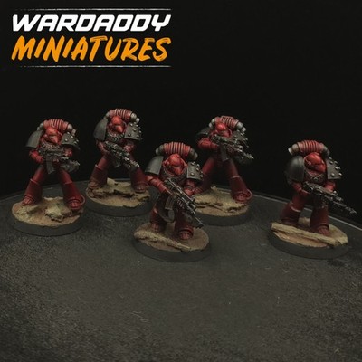 Pro Painted Warhammer 40k Word Bearers Marines ×5 F2 HH 30k Games Workshop 