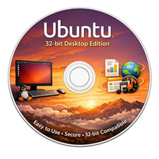 Ubuntu Linux 32 Bit Desktop DVD Fast, Secure, Easy to Install OS