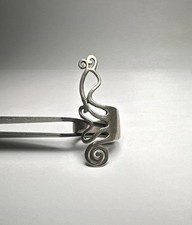 Vintage 925 Sterling Silver Swirl Design Ring Sz7.75