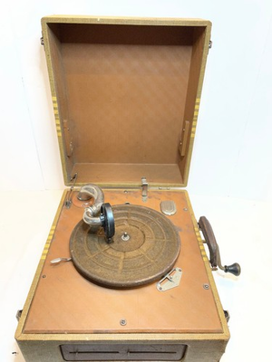 #ad #ad General Industries Junior Portable Suitcase Wind Up Phonograph Record Player $89.96