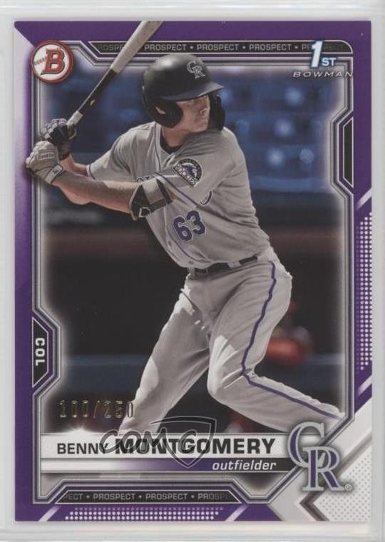 2021 Bowman Draft Purple 100/250 Benny Montgomery #BD-84 0e3u