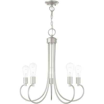 Livex Lighting 42925-91 Bari Chandelier Brushed Nickel