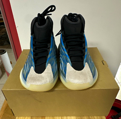 Aidas Yeezy Boost YZY QNTM Mid Top Suede Lace Up Sneakers