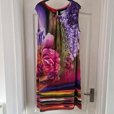 Wallis L Plus Size 18 Dress Bright Holiday Festival Party Knee