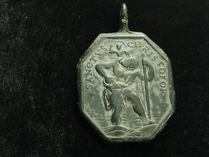Very Large 16 - 1700's Jesus of Nazareth / St Christopher Colonial R - Medal