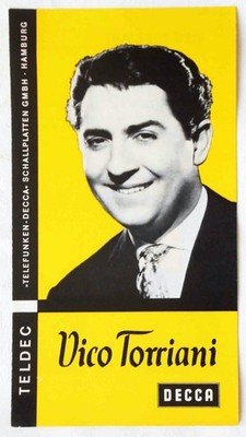 Werbefaltblatt Teldec Vico Torriani  19,5x9,5 cm