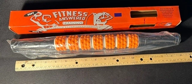 New In Box Muscle Roller Stick Soft Fitness Answered Training Orange Knobby Soft
Opens in a new wind