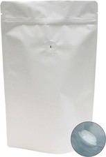 100 Count of 12 oz  Matte White  Stand Up Coffee Bag with Valve 0.80 per pound