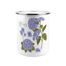 Purple Hydrangea Utensil Pot - Enamel XL Kitchen Utensil Organiser Decor Gift