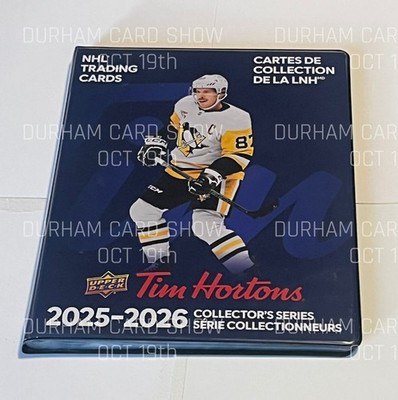 tim hortons hockey card binder 2025-26 UPPER DECK TIM HORTONS LIMITED EDITION BINDER Crosby New Case Fresh