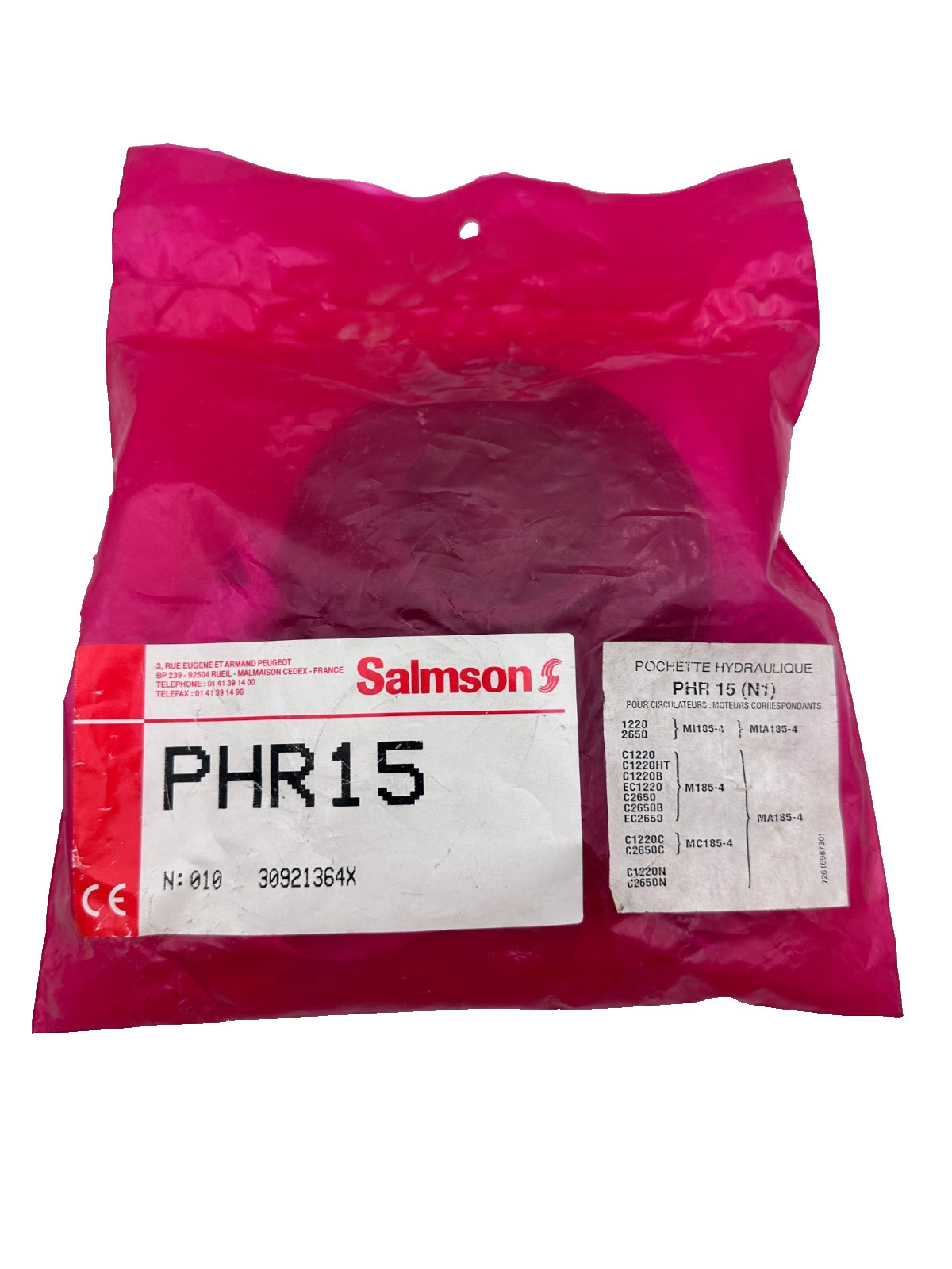 Salmson PHR15 pochette hydraulique d'origine constructeur pour maintenance premium