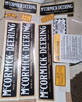 McCormick-Deering Tractor Decal/Sticker Set for International Harvester, Caution