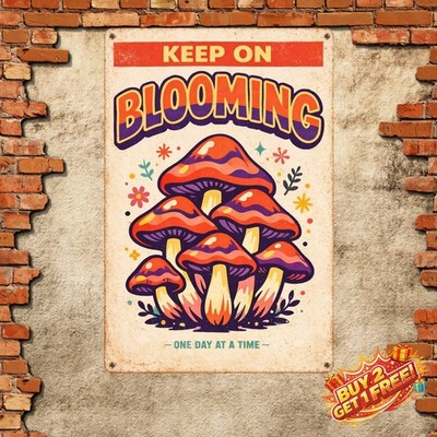 Never Stop Growing Retro Look Home Decor Metal Painting 8x12