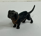 Vintage Hand Painted Cast Metal Figural Dachshund Dog Pin Cushion Vienna Bronze — photo 2