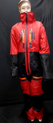 Apex ski suit, red black orange, unisex, waterproof, breathable, bold, ski atire