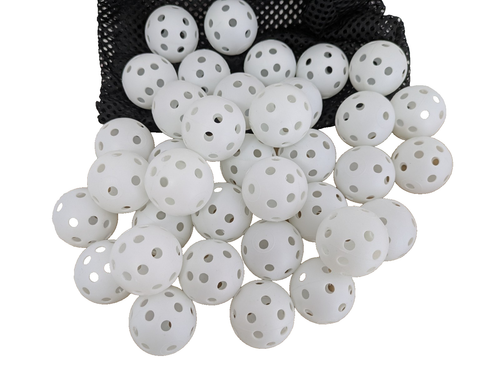 36 Pickleballs d'intérieur en plastique 26 trous sac à cordon maille noire - Photo 2/4