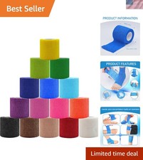 15-Pack Non-Woven Self-Adhesive Bandage Wrap 2" x 5 Yards - Wound Care Sports