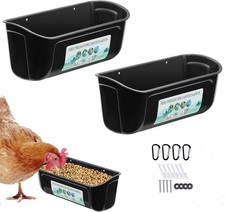 2 Pack Chicken Duck Dog Feeder, Poultry Feeders and Waterers, Hanging Goat Fe...