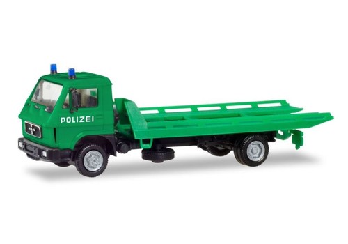 Grúa Herpa 094146, MAN G 90 con plataforma, policía alemana, escala 1/87 HO | Zustand: New