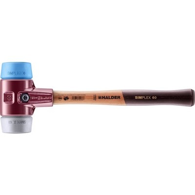 HALDER SIMPLEX Schonhammer Ø 60 mm TPE-soft blau / TPE-mid grau Gummihammer NEU