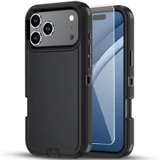 For iPhone 17 Pro Max Case 17 Air Phone Cover Bumper Shockproof  +Tempered Glass