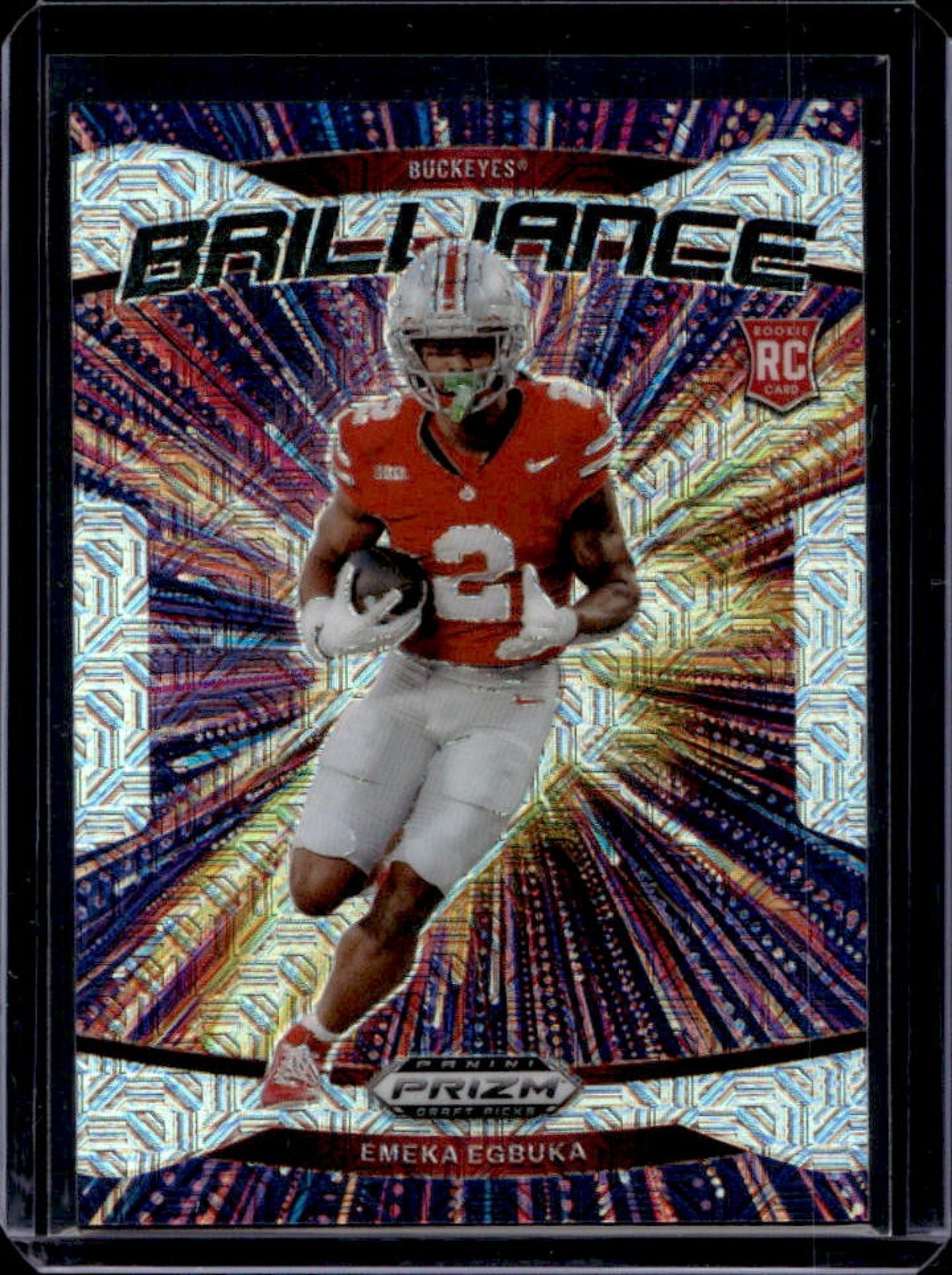 2025 Panini Prizm Draft Picks Emeka Egbuka Brilliance RC Mojo #/25 Buckeyes
