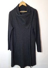 Phase Eight Bellona Coat Size 12 Black Wrap Coatigan Cowl Neck Waterfall