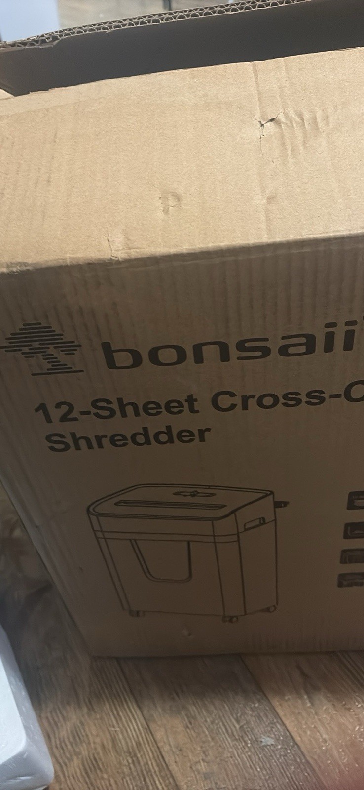 Bonsaii 12-Sheet Cross-Cut Paper Shredder, Cross-Cut Style, 