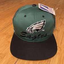 Vintage Logo 7 Philadelphia Eagles BlockHead 90s NOS Snapback Athletic Sport Hat