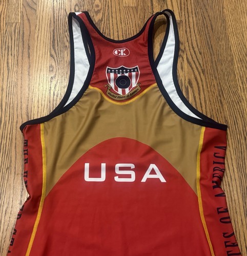 Cliff Keen Team USA Flag Moisture Exchange Wrestling Wrestlers Singlet Mens 2XL - Picture 15 of 18