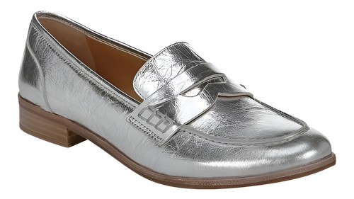 Franco Sarto Women's Jolette Penny Loafer Argento 6.5M
