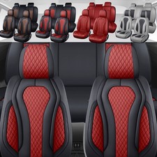 Leather Seat Cover Full Set Protector For Silverado Gmc Sierra 1500 2500 3500 Hd