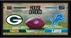 Green Bay Packers vs Detroit Lions Frmd 10" x 20" House Divided Football Collage