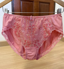 Vintage Silky Polyester Panty Sissy Bikini Nylon Floral Lace Briefs Hip 40-43"