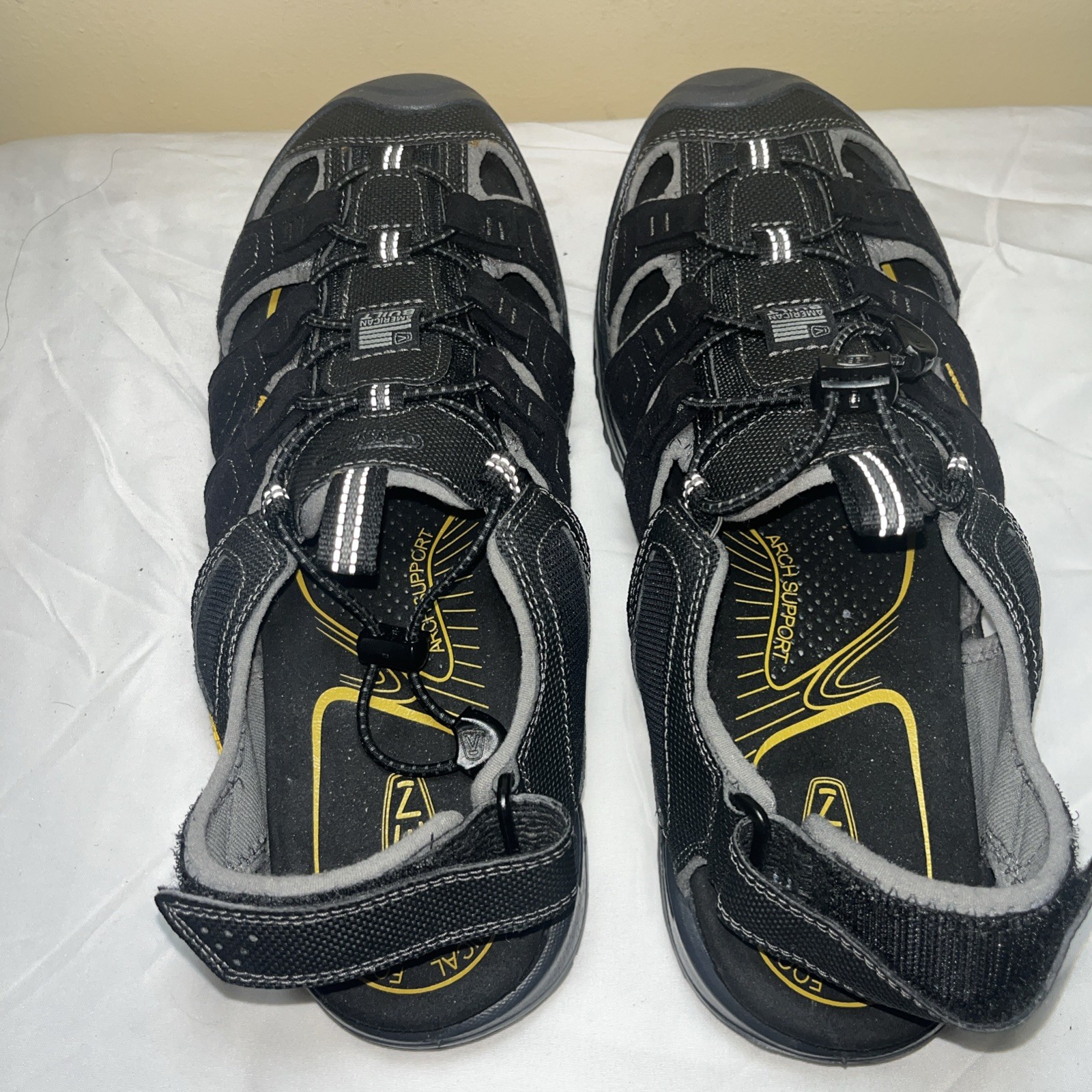 SANDALI ESCURSIONISTI KEEN ANATOMICI PLANTARE NERO CINTURINO PELLE UOMO Taglia 11 1 2 EUC