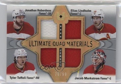 2022 Upper Deck Ultimate Collection 76/99 Jonathan Huberdeau Elias Lindholm 0bn4