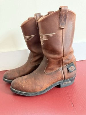 Vintage Unbranded Harley Davidson Brown Soft Toe Western Boots Size 9 Vintage Unbranded Harley Davidson Brown Soft Toe Western  main image 3