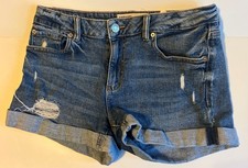 Garage Girlfriend Cuffed Distressed Denim Short Size 5