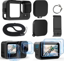 Silicone Sleeve Case for Go Pro Hero 13 Black,6Pcs Screen Protector Battery
