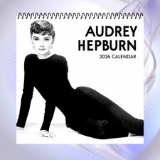Audrey Hepburn 2026 Calendar, Elegant Hollywood Icon, Classic Vintage Gift